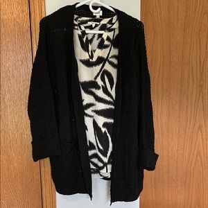 BKE Black Open-Front Cardigan
